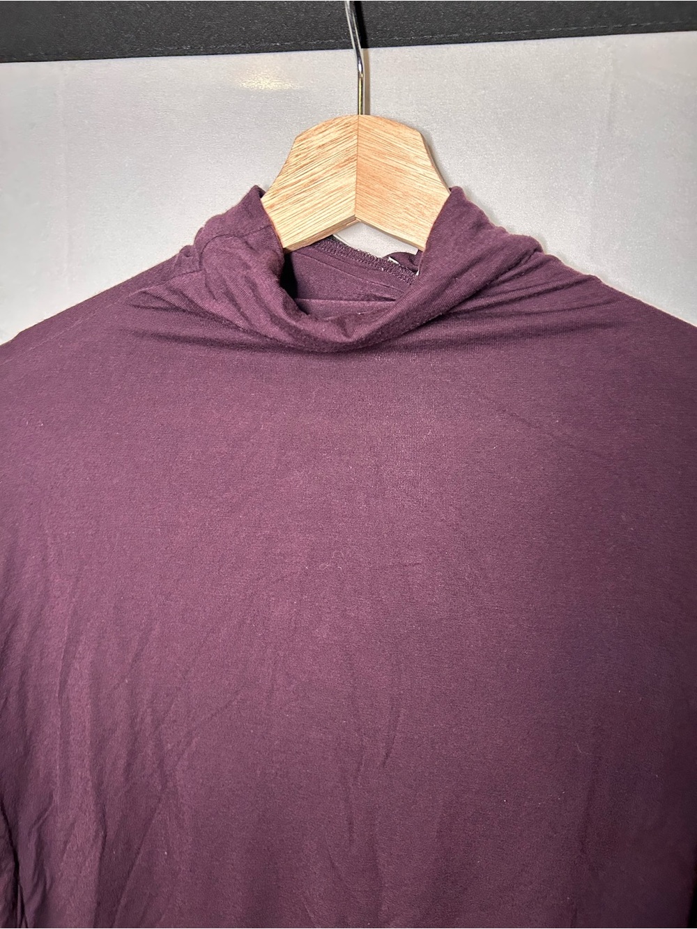 Babaton Long Sleeve Draped Turtleneck Top in Deep Plum - Picture 3 of 6